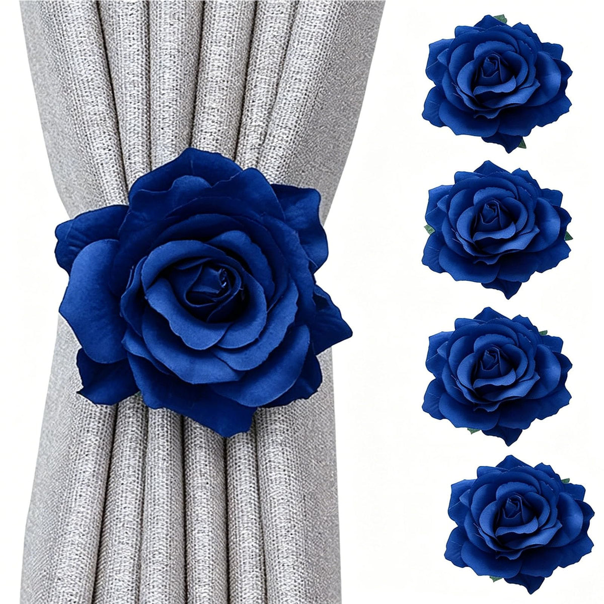 Magnetic Curtain Tiebacks, Rose Flower Tie Backs Rope