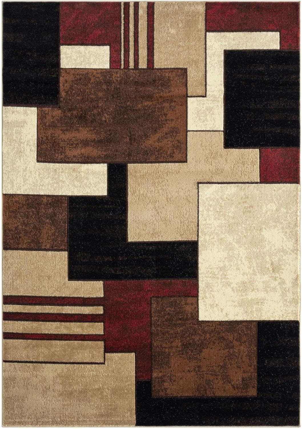 Home Dynamix Tribeca Mason Contemporary Geometric Area Rug, Brown/Red, 7'10"x10'6"