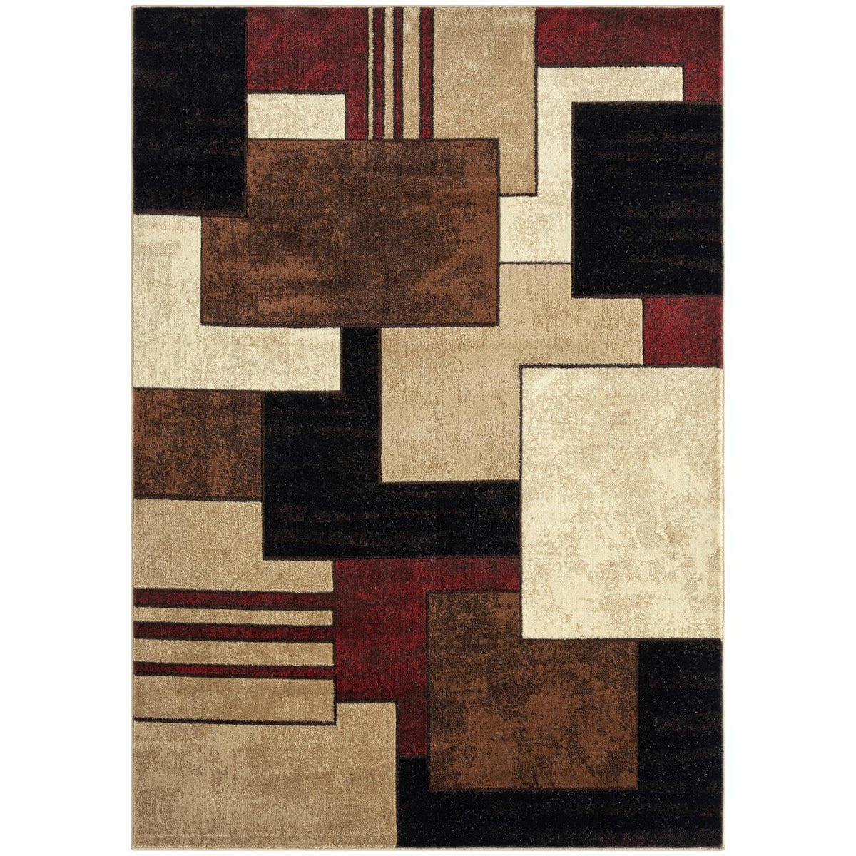 Home Dynamix Tribeca Mason Contemporary Geometric Area Rug, Brown/Red, 7'10"x10'6"