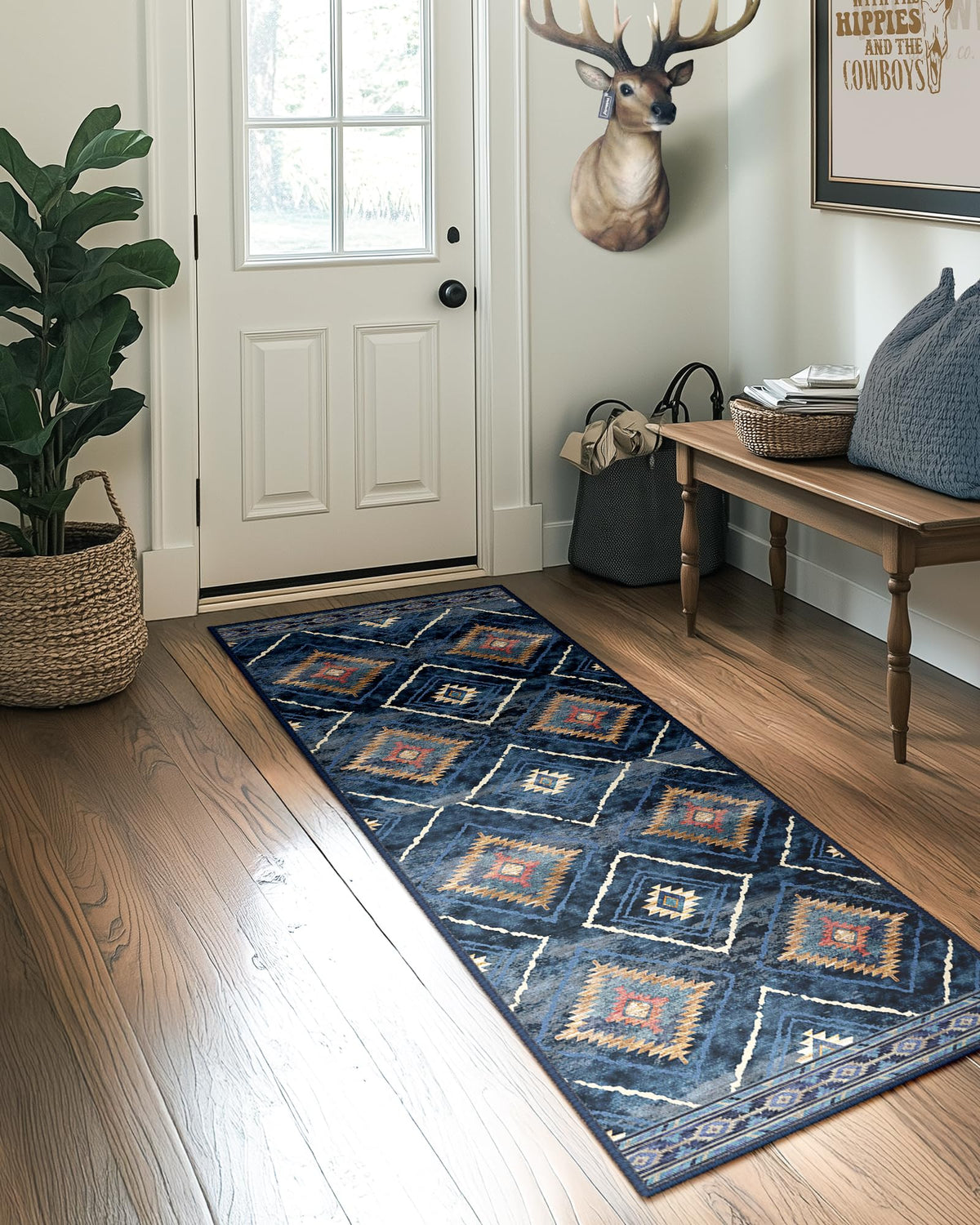 BESTSWEETIE 8'x10' Washable Area Rug for Living Room Bedroom Yellowbrown