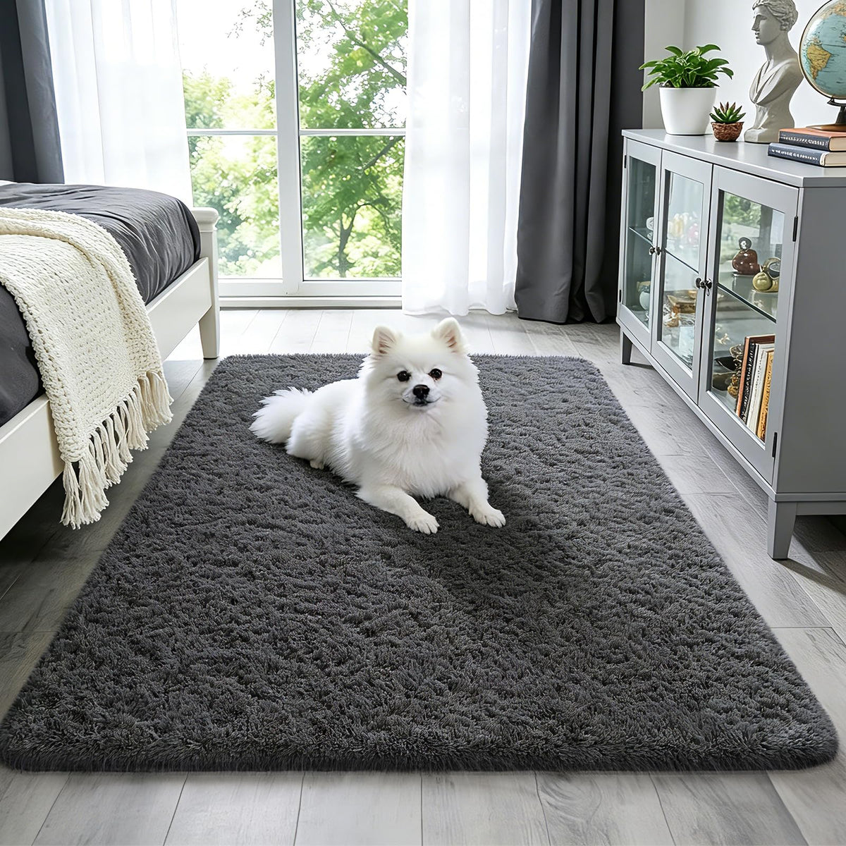 Ophanie Leopard Rugs for Bedroom Living Room, Cheetah Print Rug Fluffy Shag Large Fuzzy Plush Soft Throw,Large Shaggy Floor Faux Animal Throw 4x6 Carpets,Decor Aesthetic with Over 99 pcs Pile fibers