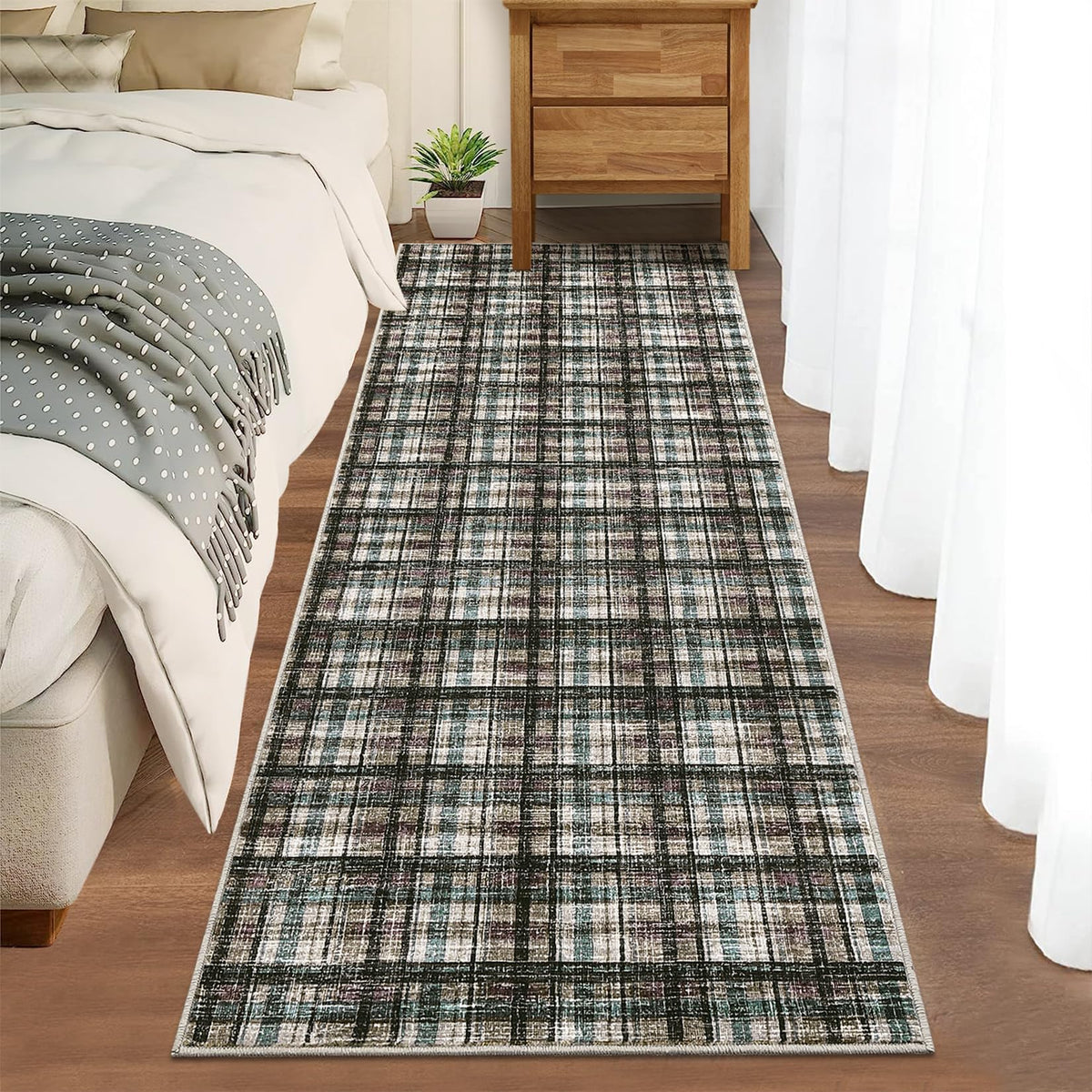 Large Living Room Rugs 8x10 Area Rugs Machine Washable Modern Geometric Neutral Rug Non Slip Low Pile Farmhouse Stain Resistant Carpet for Bedroom Nursery Classroom Dorm 8'x10' Multi