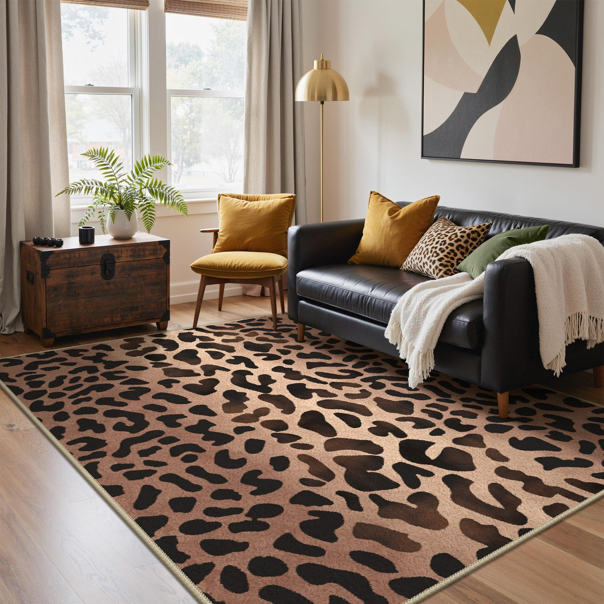 Bavni Zebra Print Rugs 5x7 Washable Area Carpet for Bedroom Living Room