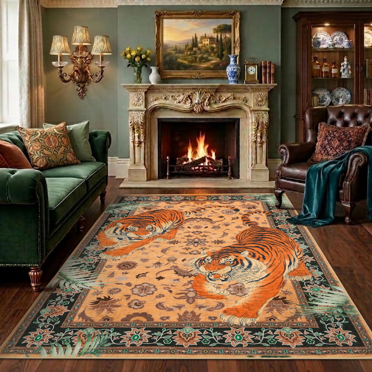 5X7 Leopard Rug,Soft Low Pile Non Slip Cheetah Print Carpet for Bedroom,Brown Animal Print Area Rugs for Living Room Dining Room Safari