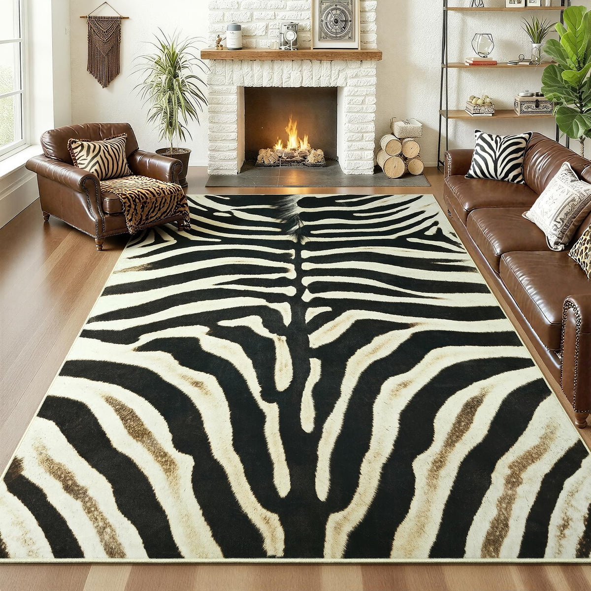 AROGAN Premium Leopard Rug for Bedroom 4×6 Feet, Machine Washable Cheetah Rug Animal Print Hide Area Rug, Large Non-Slip Faux Fur Leopard Skin Rugs Carpet for Office Living Room Dinner Room Home Decor