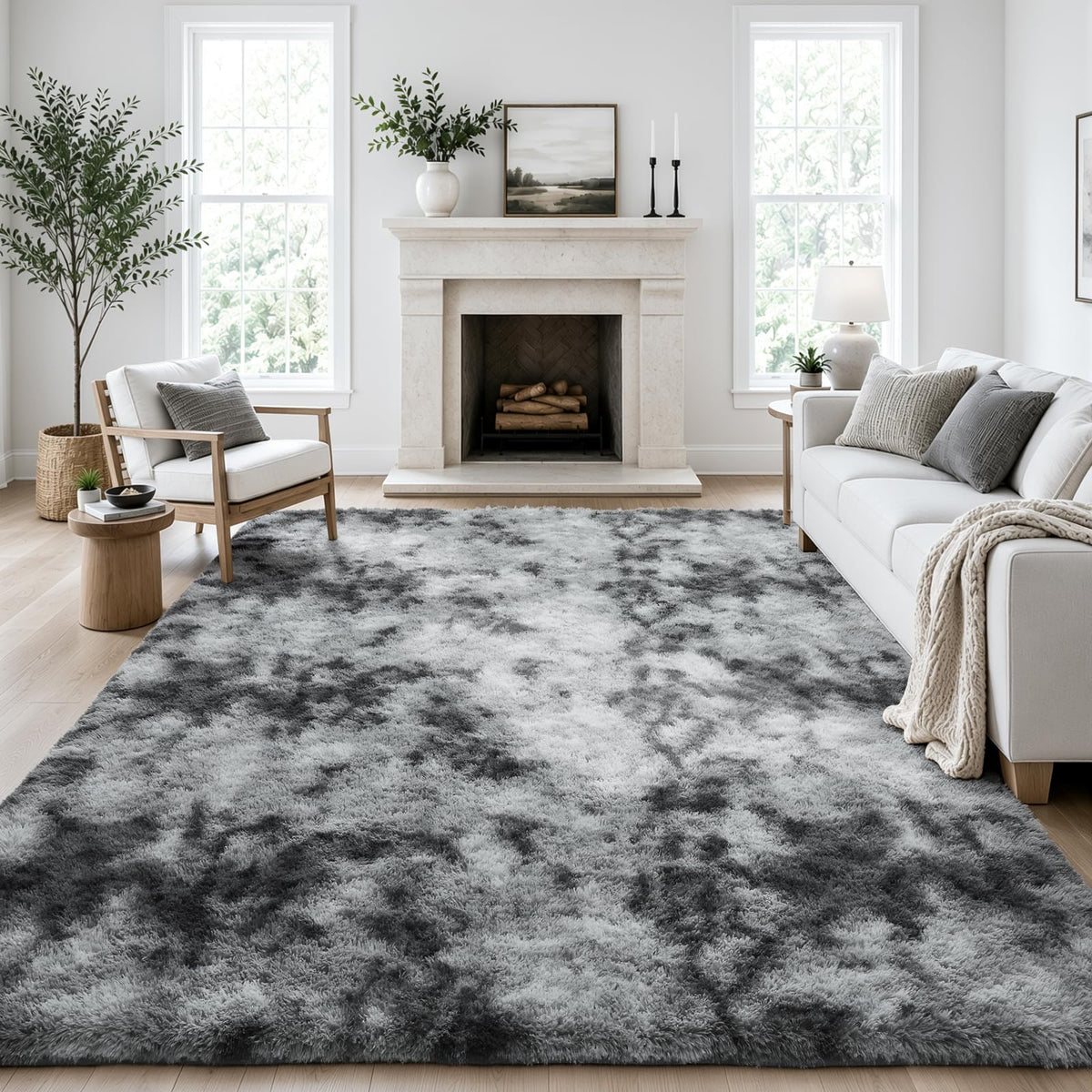 Ophanie Leopard Rugs for Bedroom Living Room, Cheetah Print Rug Fluffy Shag Large Fuzzy Plush Soft Throw,Large Shaggy Floor Faux Animal Throw 4x6 Carpets,Decor Aesthetic with Over 99 pcs Pile fibers