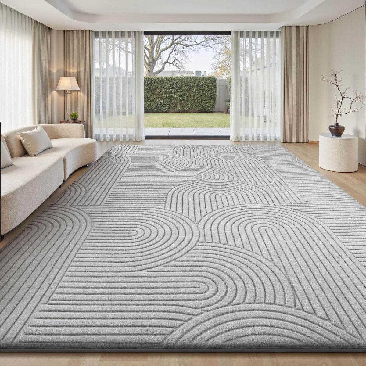 Sour Lemon Area Rugs 9x12 Living Room Bedroom, Grey Rug Large Carpet