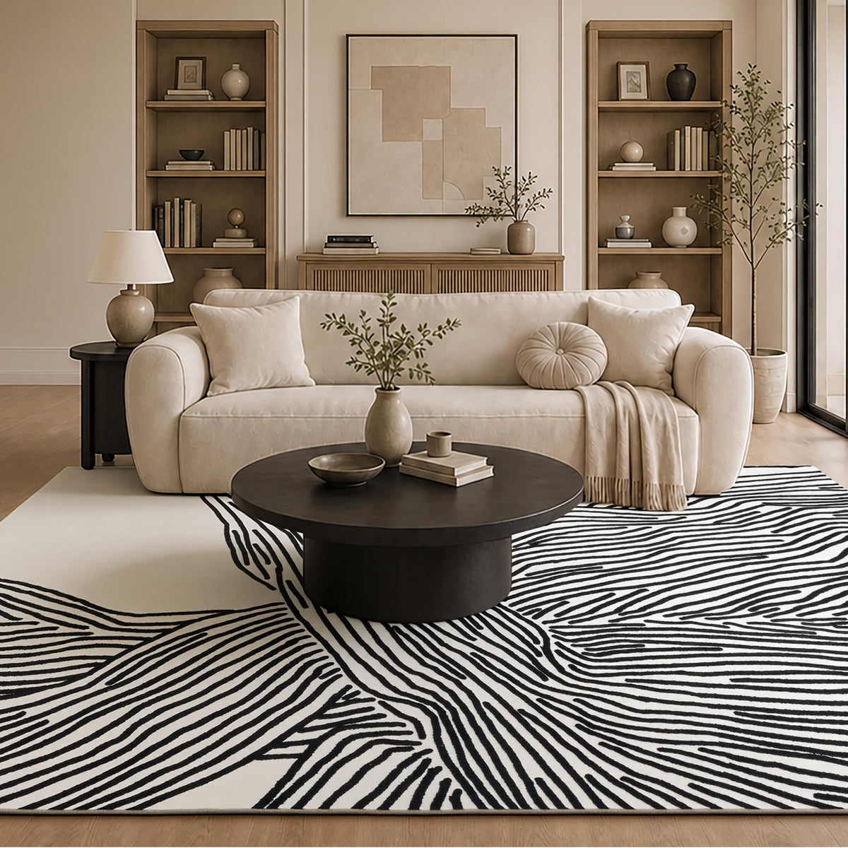 YIHOUSE Leopard Rug for Living Room, 5x7 Black and White Cute Cheetah Print Rug Modern Washable Ultra-Thin Animal Printed Rugs for Bedroom, Girls Boys Dorm Room Nursery Room, Playroom