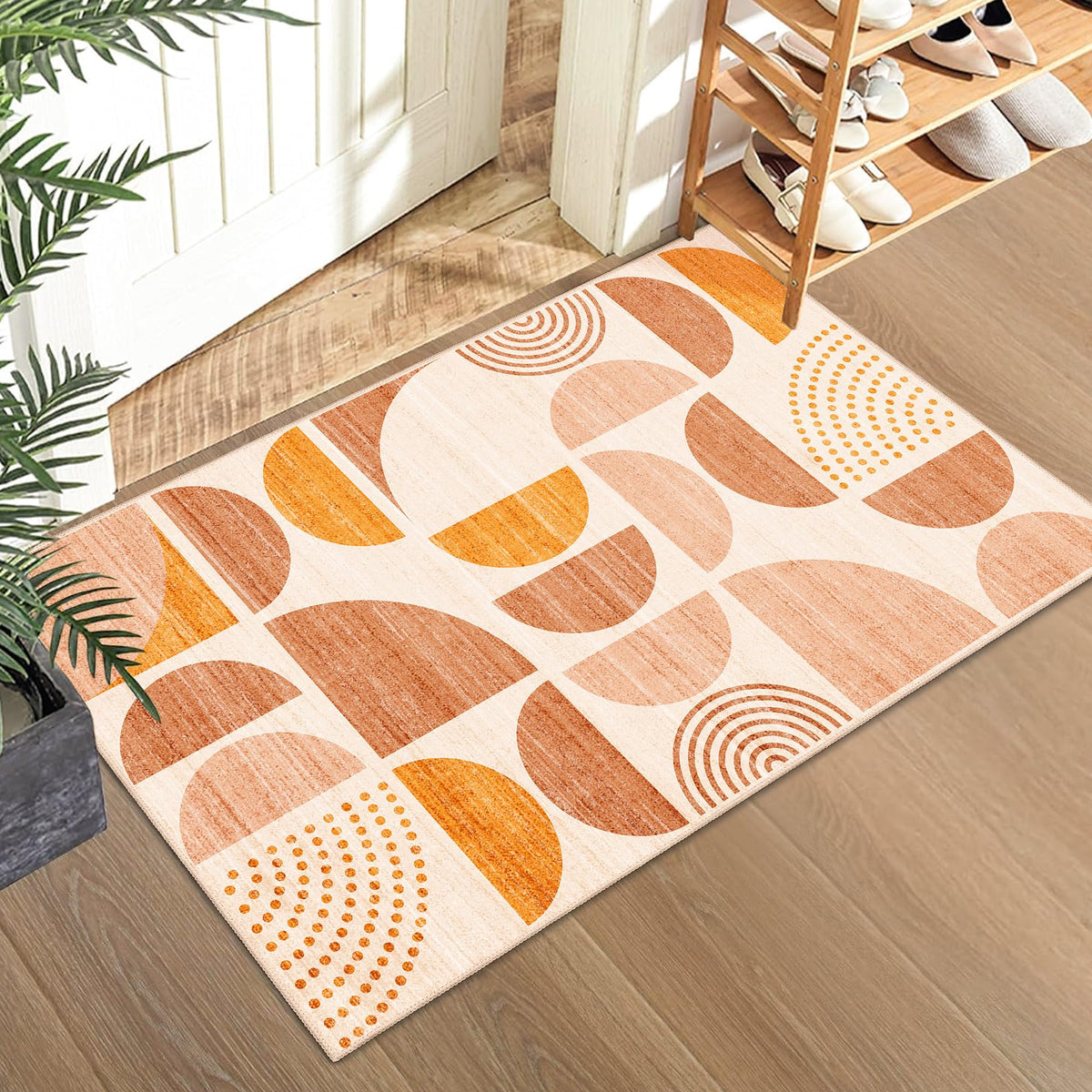 MUJOO 5x7 Area Rugs Washable,Boho Rugs Non Slip Modern Abstract Large