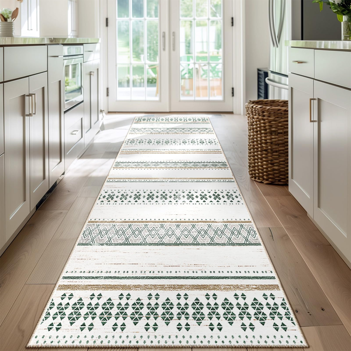 8x10 Washable Area Rugs for Living Room Boho Bedroom Rug Black/Brown