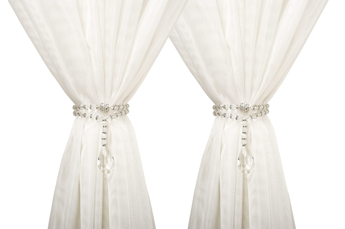SUQ I OME Luxury Crystal Beaded Magnetic Curtain Tieback, Crystal