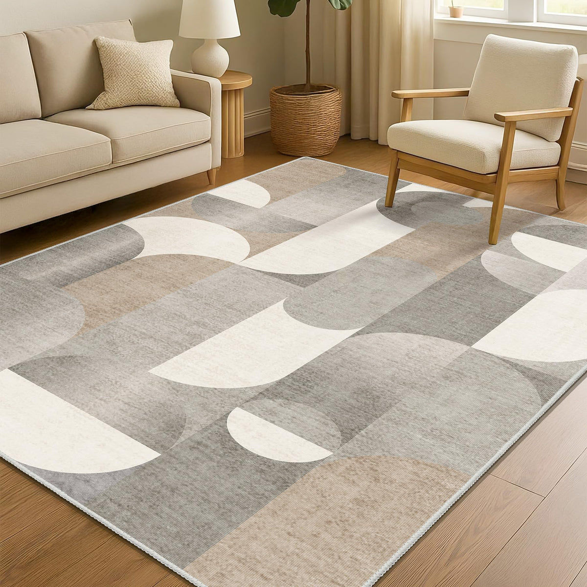 5x7 Area Rugs Modern Washable Rug for Living Room Bedroom