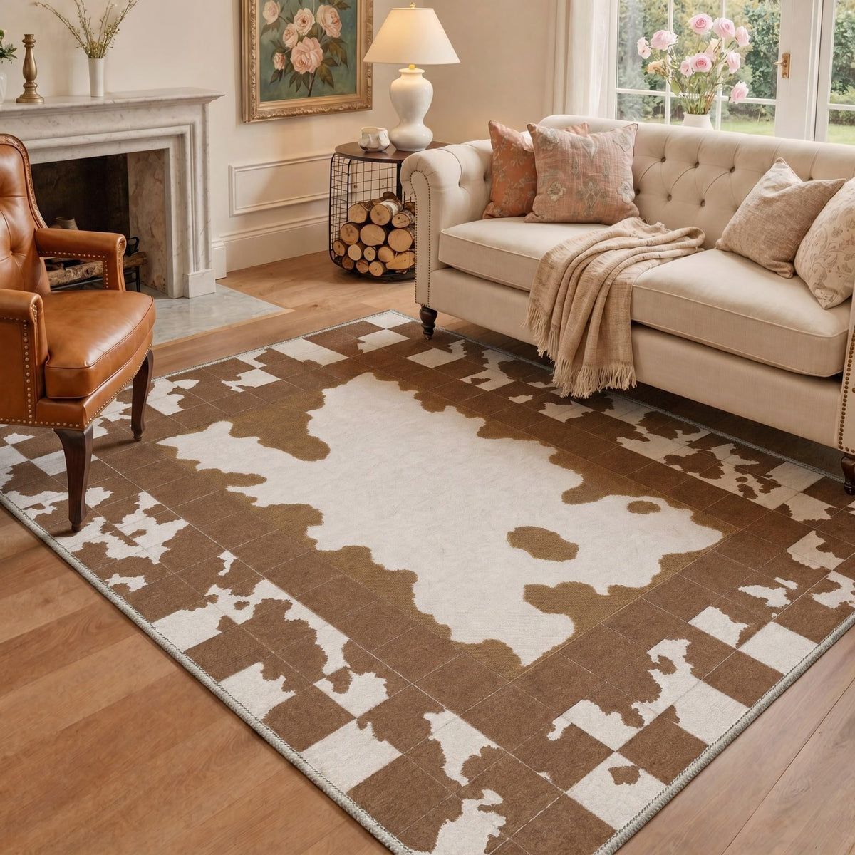 Bavni Leopard Rug 5x7 Cheetah Animal Print Rug Washable Jungle Rugs Blue