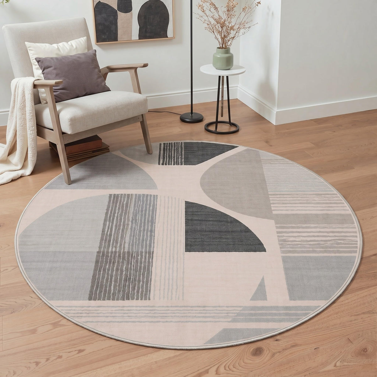 BEIMO 5x7 Washable Area Rugs, Green Mid Century Modern Rug for Bedroom