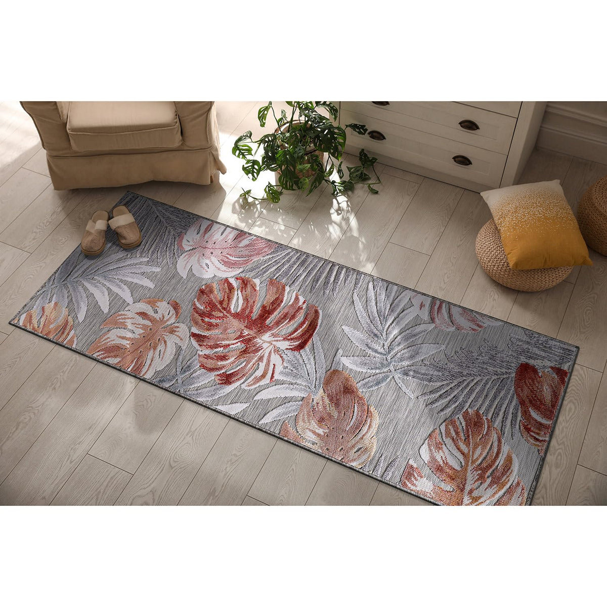 CAMILSON Indoor Outdoor Rug, Multicolor 6x9 Geometric Arch Striped Area Rugs for Patio and Home Areas, Easy-Cleaning Non-Shedding Living Room, Garden and Deck Washable Outside Carpet (6 x 9)