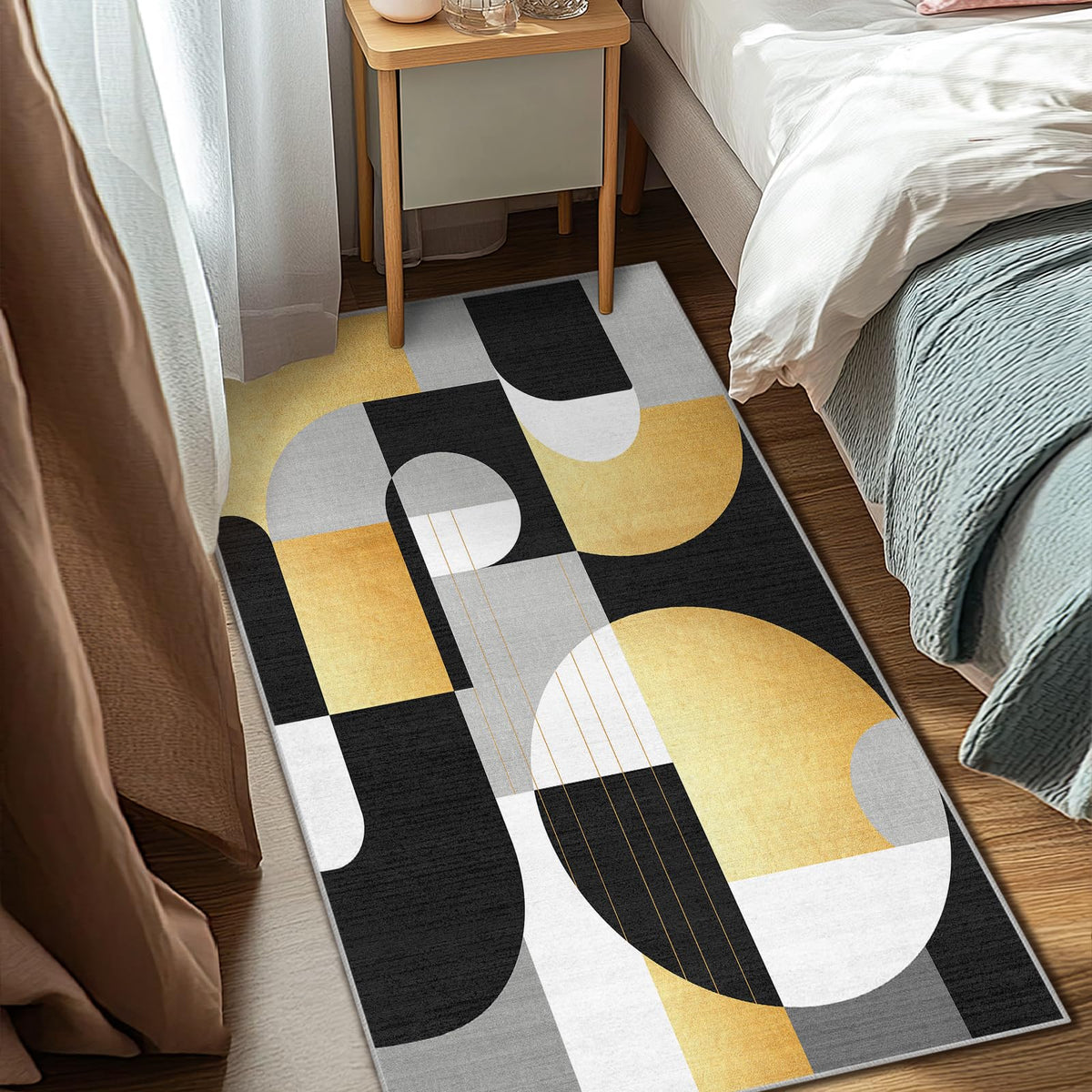 5x7 Area Rug Colorful Boho Geometric Carpet Modern Abstract Large Rug for Living Room Bedroom Machine Washable Non-Slip Rug for Dining Room Kids Playroom Office