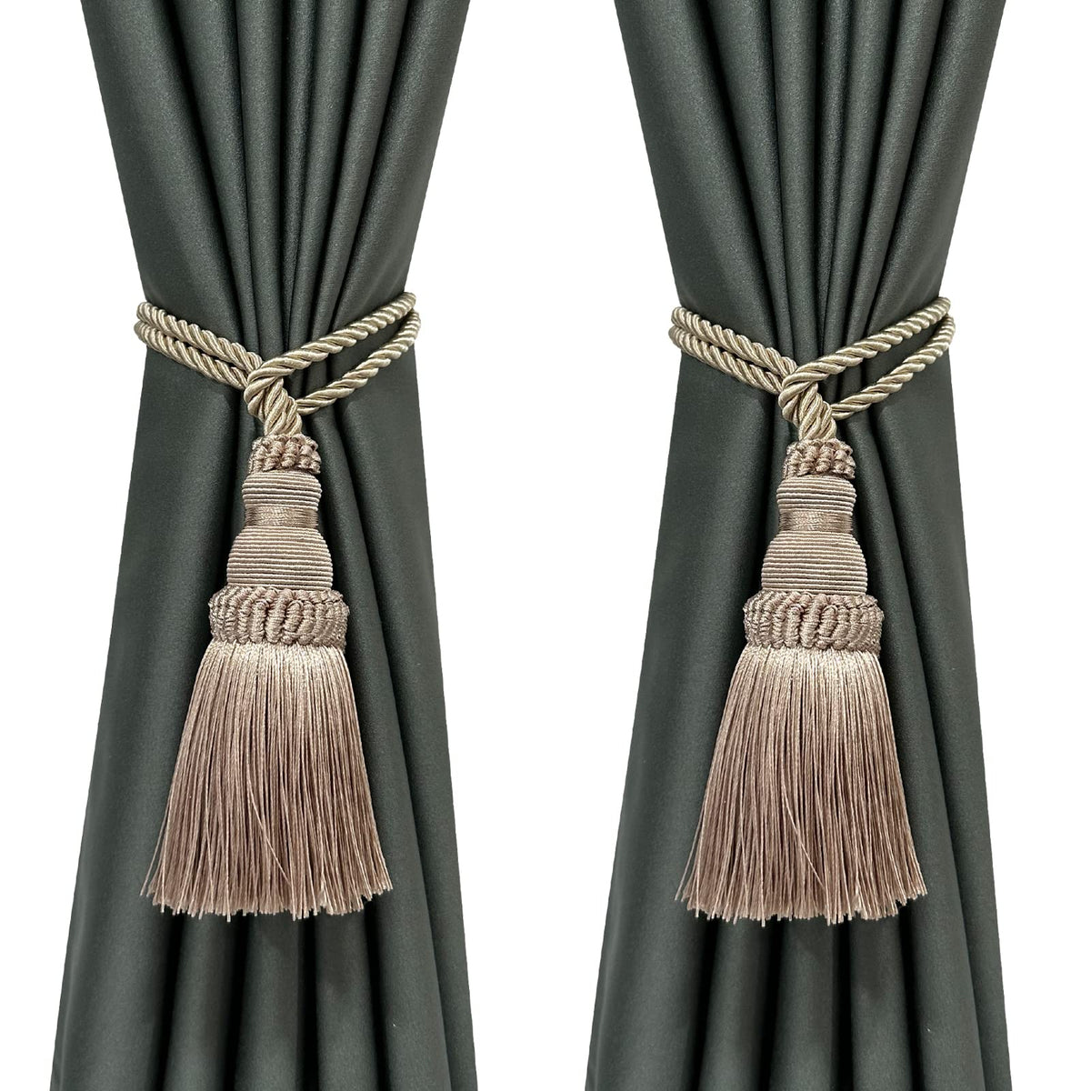 2 Pack Curtain Tie Backs Rope Tassels for Curtain Holdback