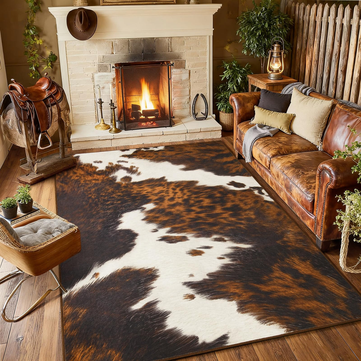 BENRON Soft Antelope Rug 5x7, Faux Animal Print Rug for Living Room Bedroom