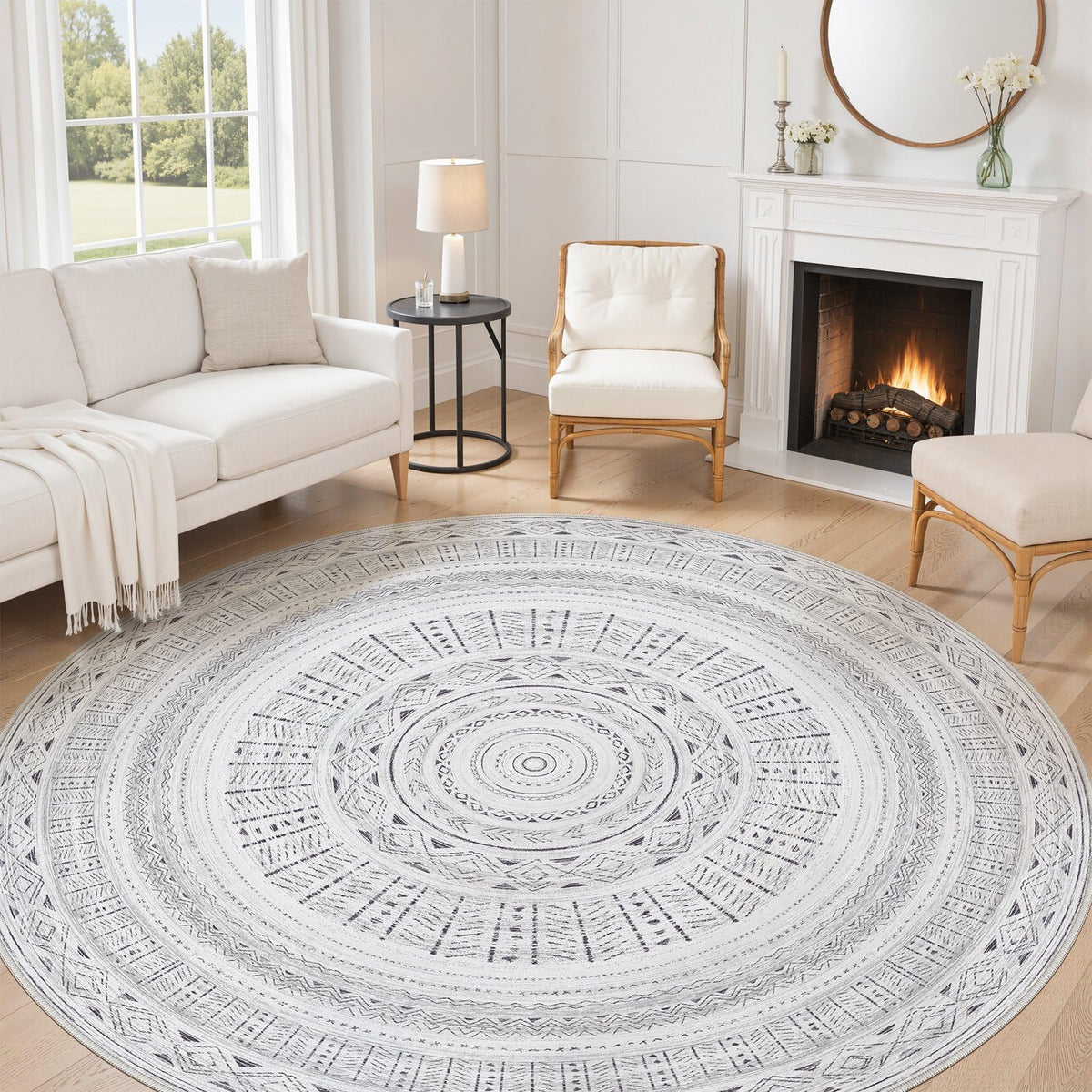 cotiled 6x9 Area Rugs for Living Room: Boho Washable Rug for Dining Room
