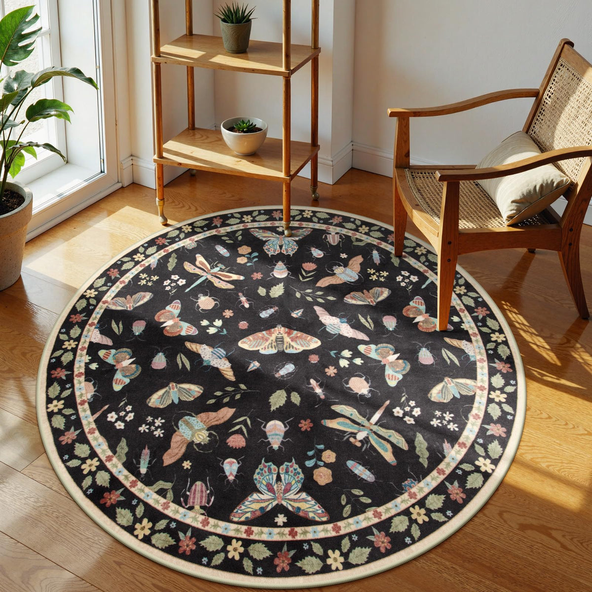 Lahome Insect 5x7 Area Rugs, Soft Bug Washable Rugs for Bedroom Living Room