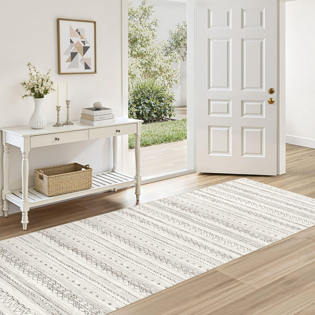 cotiled 6x9 Area Rugs for Living Room: Boho Washable Rug for Dining Room
