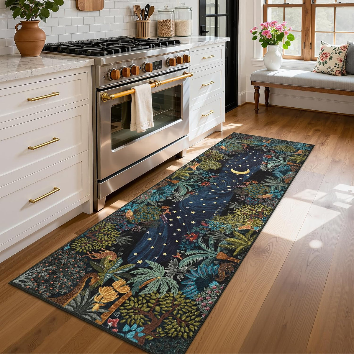 GarveeHome 5x7 Jungle Area Rug Washable Rugs for Living Room Bedroom, Soft Low Pile Non Slip Accent Floor Mat Animal Print Throw Rug Indoor Carpet Dining Room Playroom