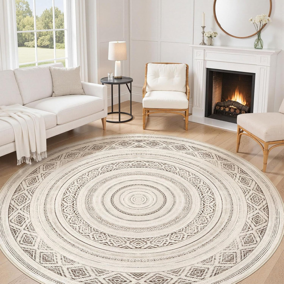 cotiled 6x9 Area Rugs for Living Room: Boho Washable Rug for Dining Room