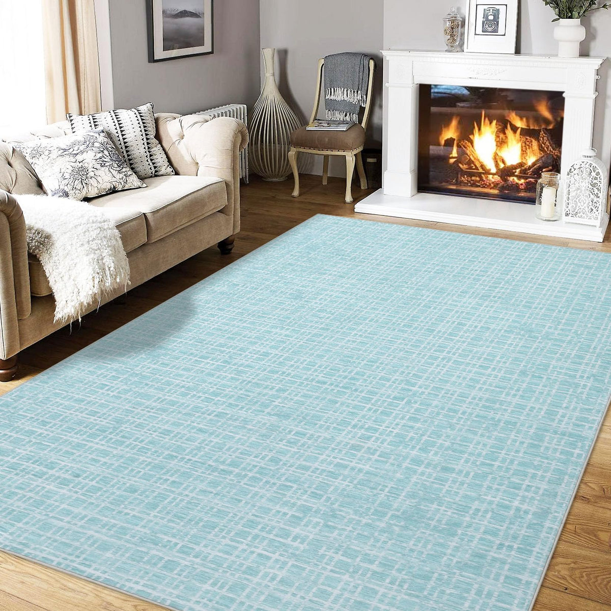 Large Living Room Rugs 8x10 Area Rugs Machine Washable Modern Geometric Neutral Rug Non Slip Low Pile Farmhouse Stain Resistant Carpet for Bedroom Nursery Classroom Dorm 8'x10' Multi