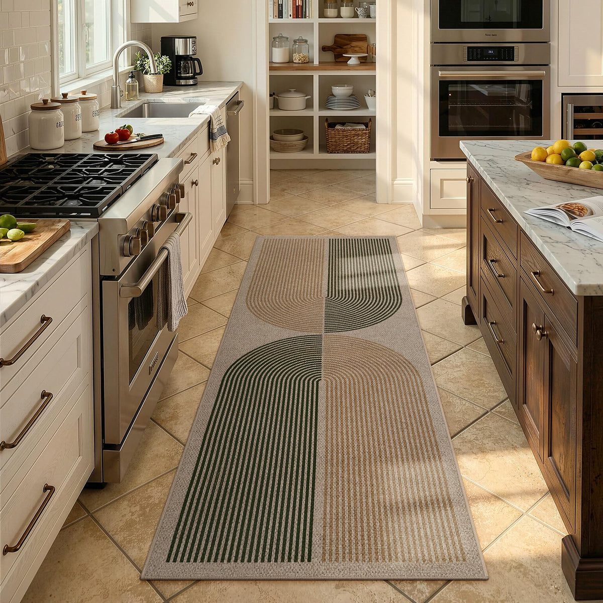Lahome Modern Rainbow Easy Jute Carpet, Washable 5x7 Area Rugs for Living Room Patio Black Farmhouse Indoor Outdoor Rugs, Contemporary Natural Non Slip Floor Carpet for Office RV Backyard