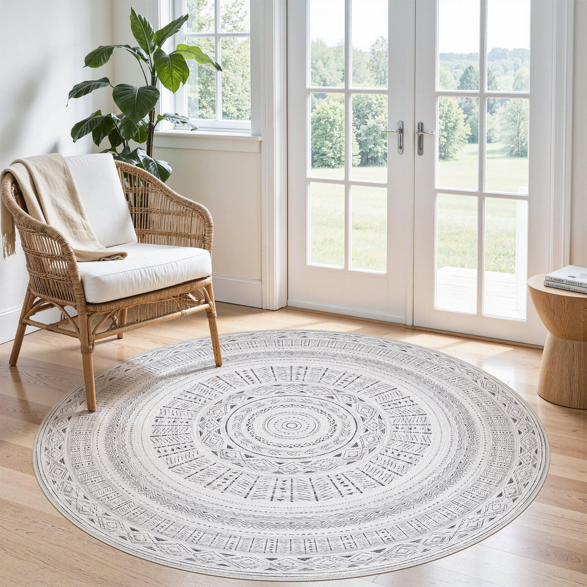 cotiled 6x9 Area Rugs for Living Room: Boho Washable Rug for Dining Room