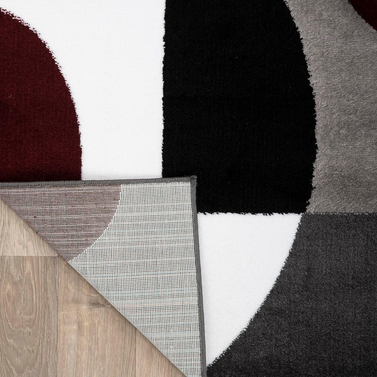 Rugshop Circle Design Contemporary Geometric Area Rug Burgundy 5'3" x 7'3"
