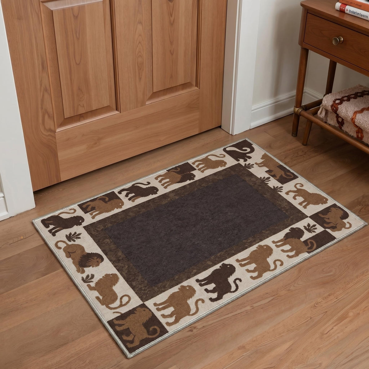 Bavni Leopard Rug 5x7 Cheetah Animal Print Rug Washable Jungle Rugs Blue