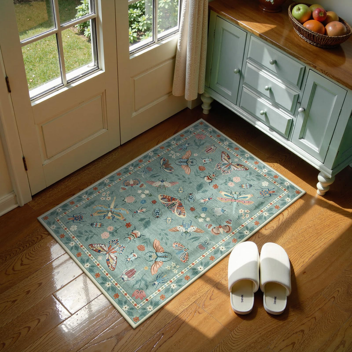 Lahome Insect 5x7 Area Rugs, Soft Bug Washable Rugs for Bedroom Living Room