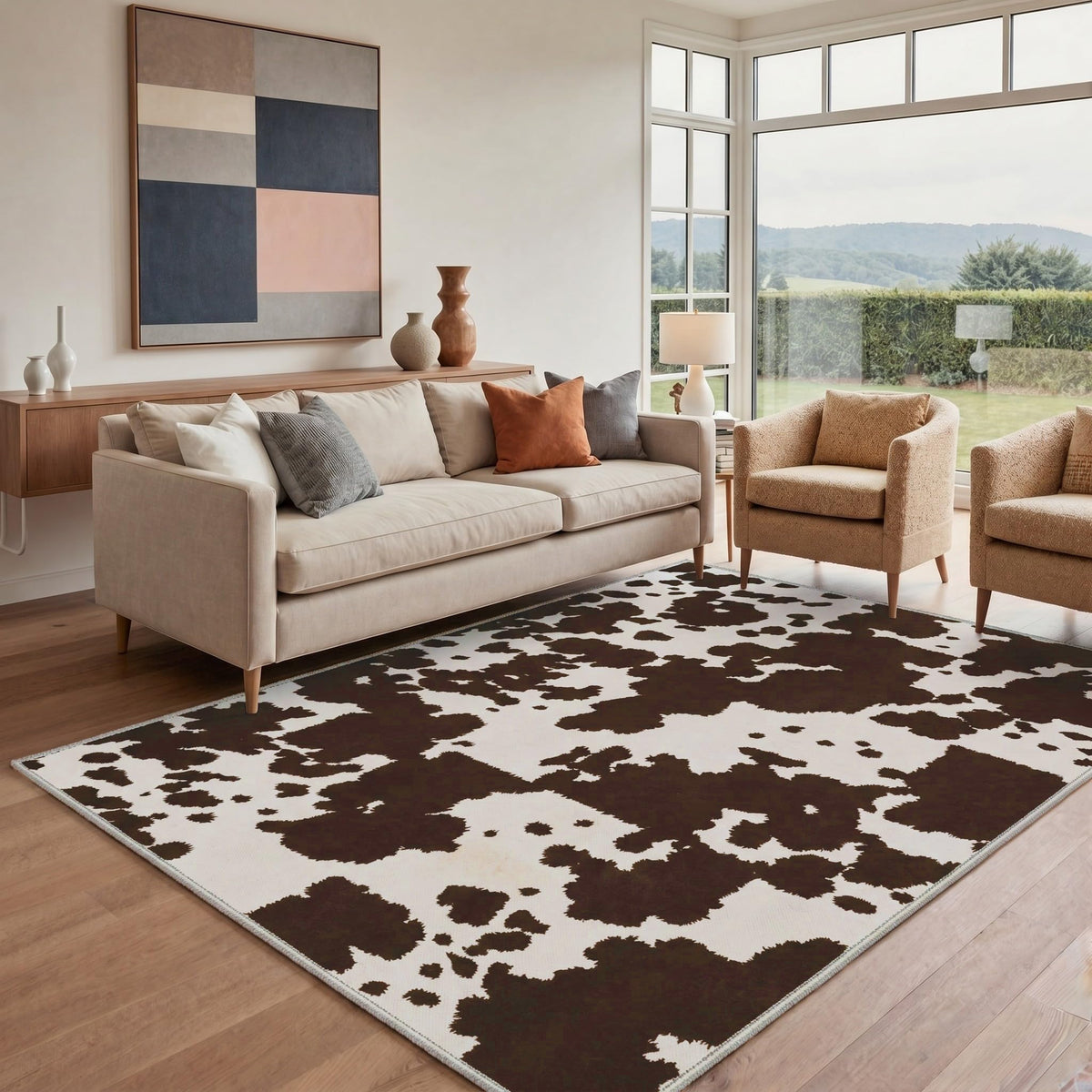 Bavni Leopard Rug 5x7 Cheetah Animal Print Rug Washable Jungle Rugs Blue