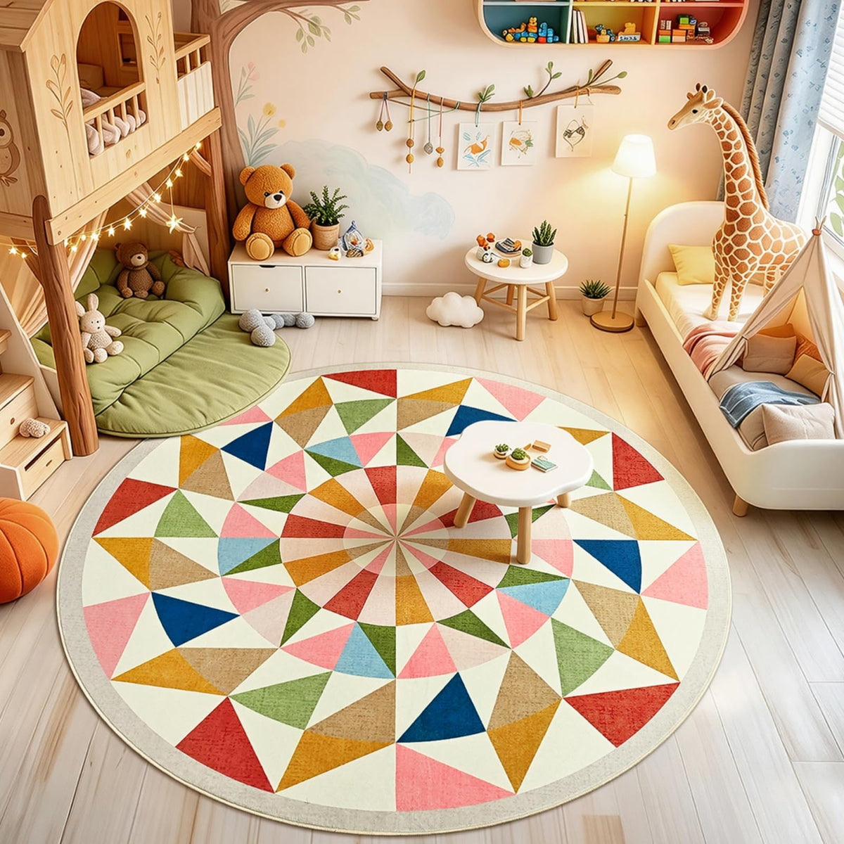 Terrug Multicolored Geometric Checkered Rug for Living Room, 5x7 Area Rugs