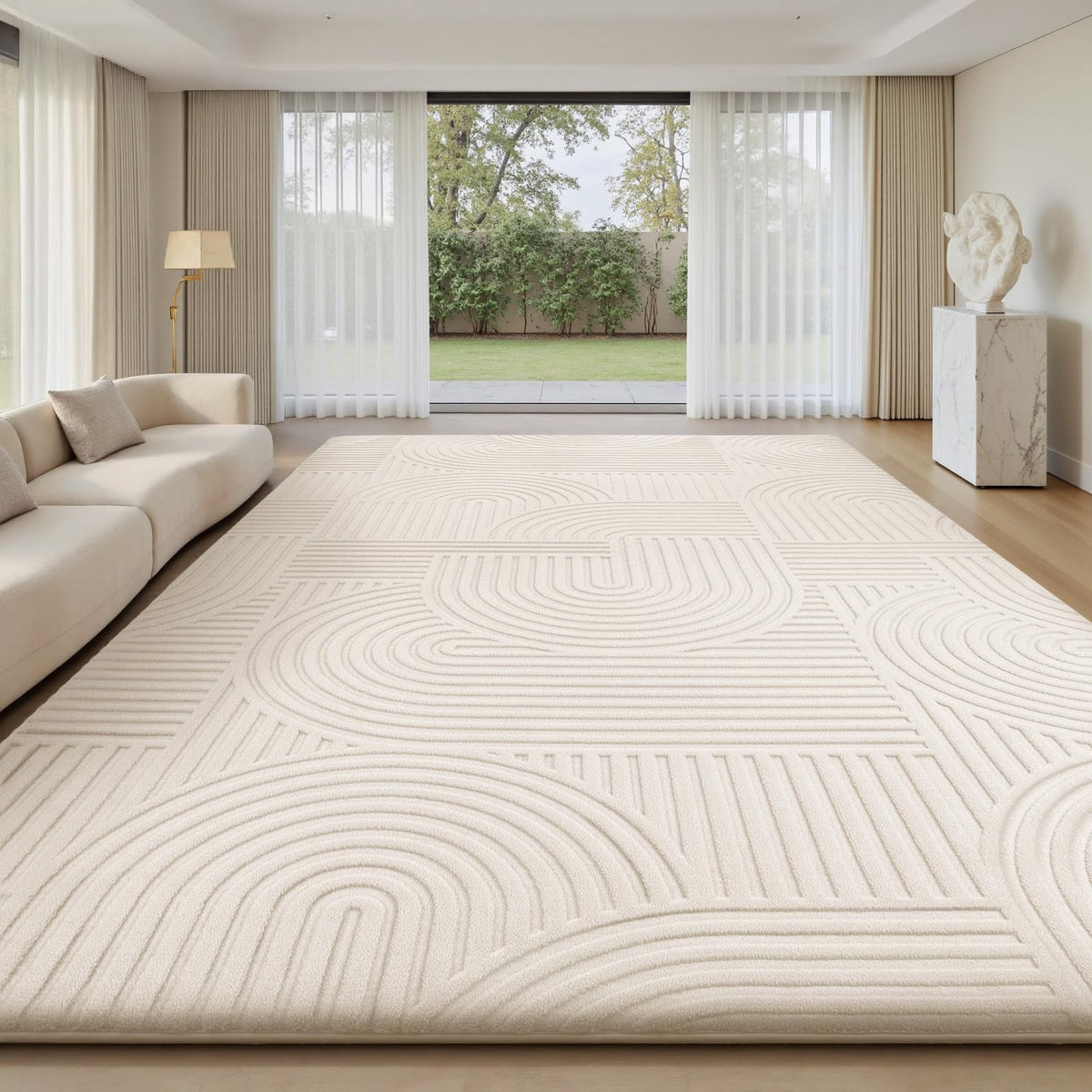 Sour Lemon Area Rugs 9x12 Living Room Bedroom, Grey Rug Large Carpet