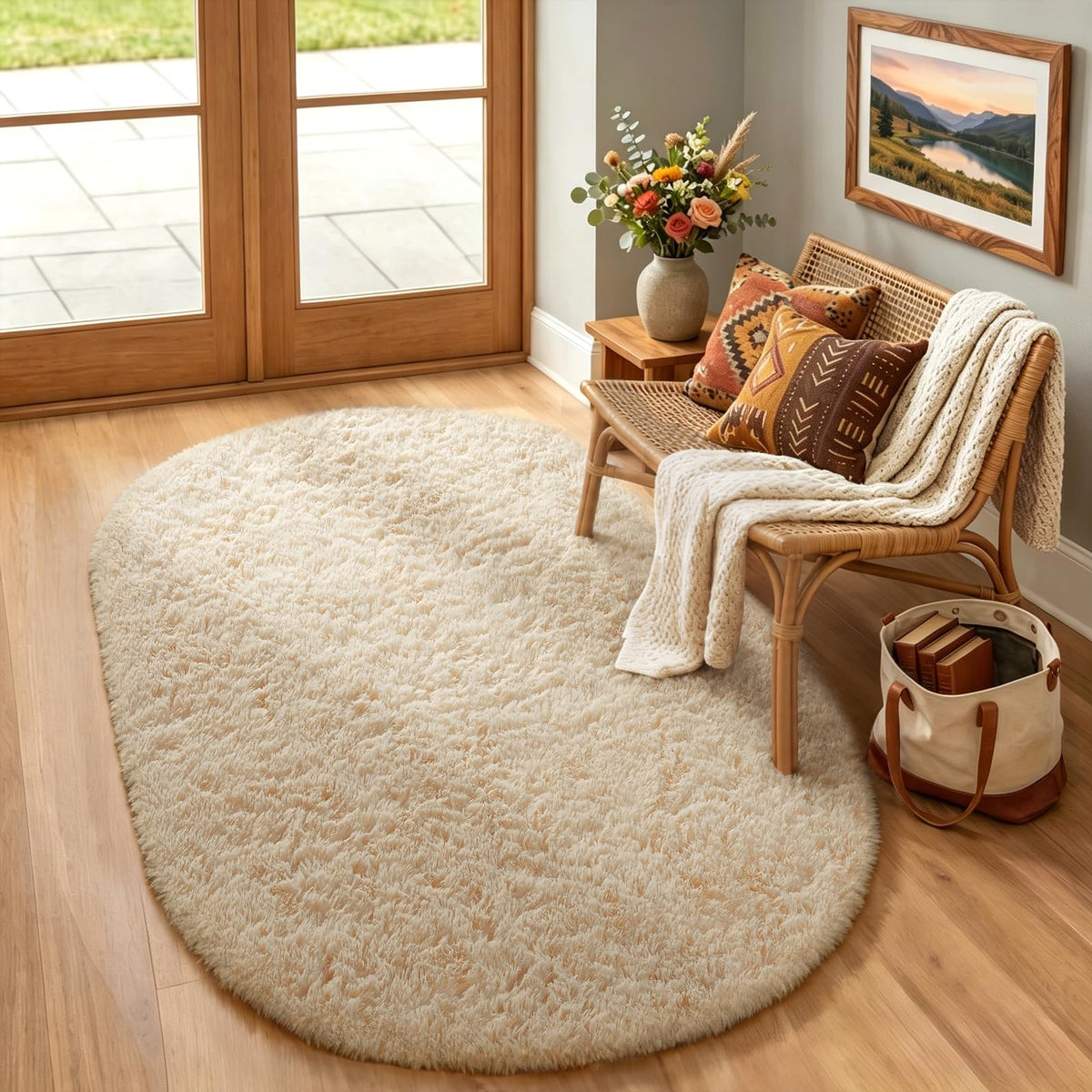 Ophanie Leopard Rugs for Bedroom Living Room, Cheetah Print Rug Fluffy Shag Large Fuzzy Plush Soft Throw,Large Shaggy Floor Faux Animal Throw 4x6 Carpets,Decor Aesthetic with Over 99 pcs Pile fibers