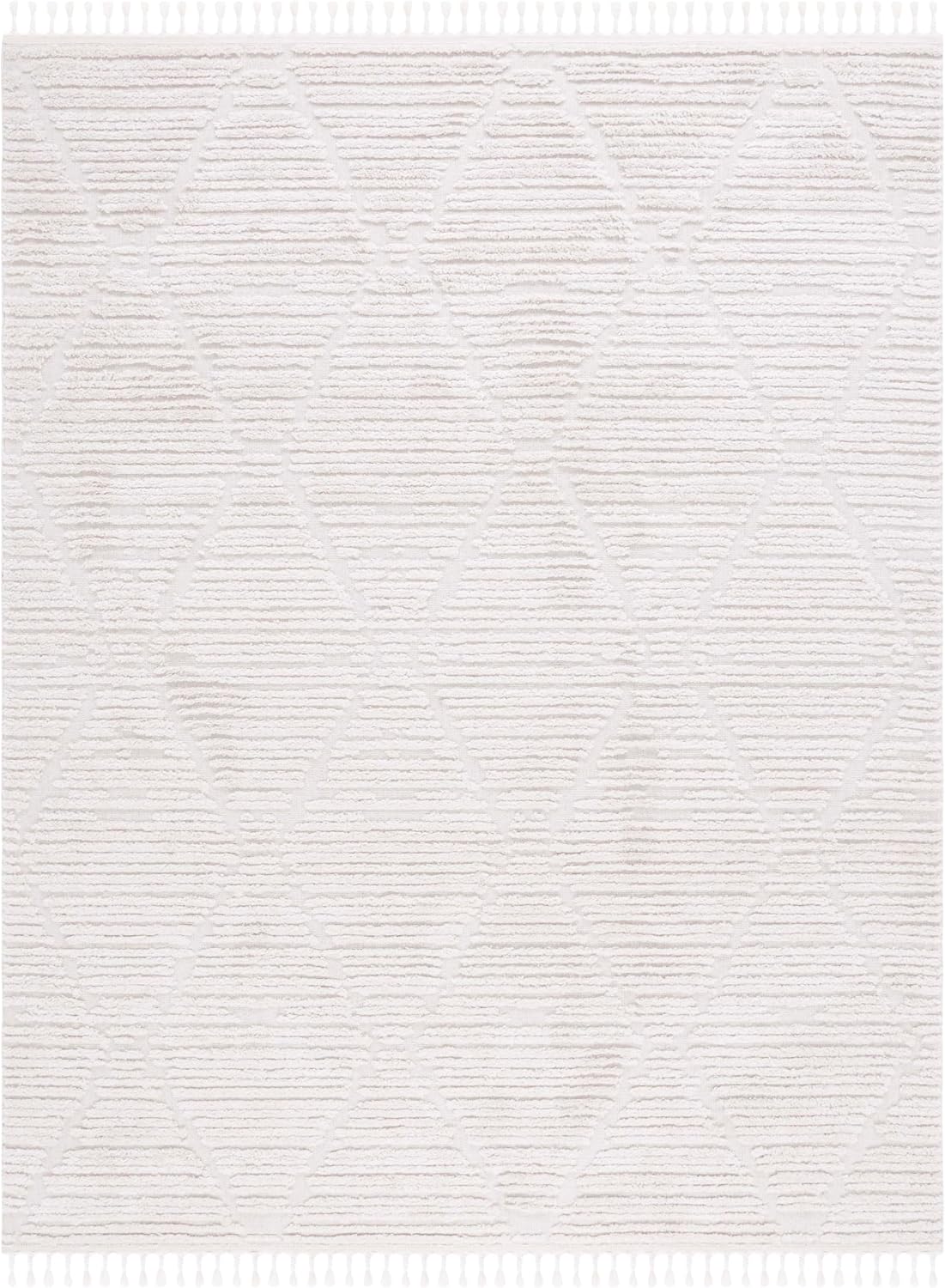 SAFAVIEH Area Rug 8x10 - Marrakesh Collection - Large - Beige, Moroccan Trellis Design with Tassel Detail, Non-Shedding & Easy to Clean, Ideal for Living Room, Bedroom, Dining Space (MRK517C)