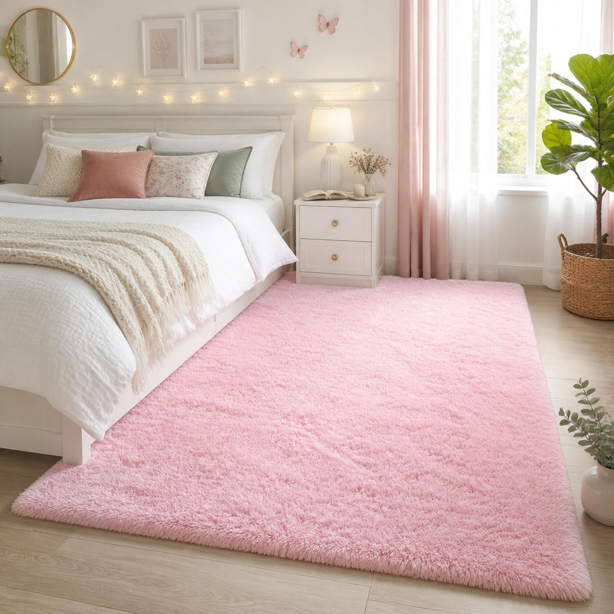 Ophanie Leopard Rugs for Bedroom Living Room, Cheetah Print Rug Fluffy Shag Large Fuzzy Plush Soft Throw,Large Shaggy Floor Faux Animal Throw 4x6 Carpets,Decor Aesthetic with Over 99 pcs Pile fibers