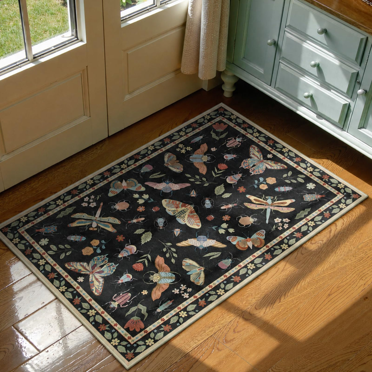 Lahome Insect 5x7 Area Rugs, Soft Bug Washable Rugs for Bedroom Living Room