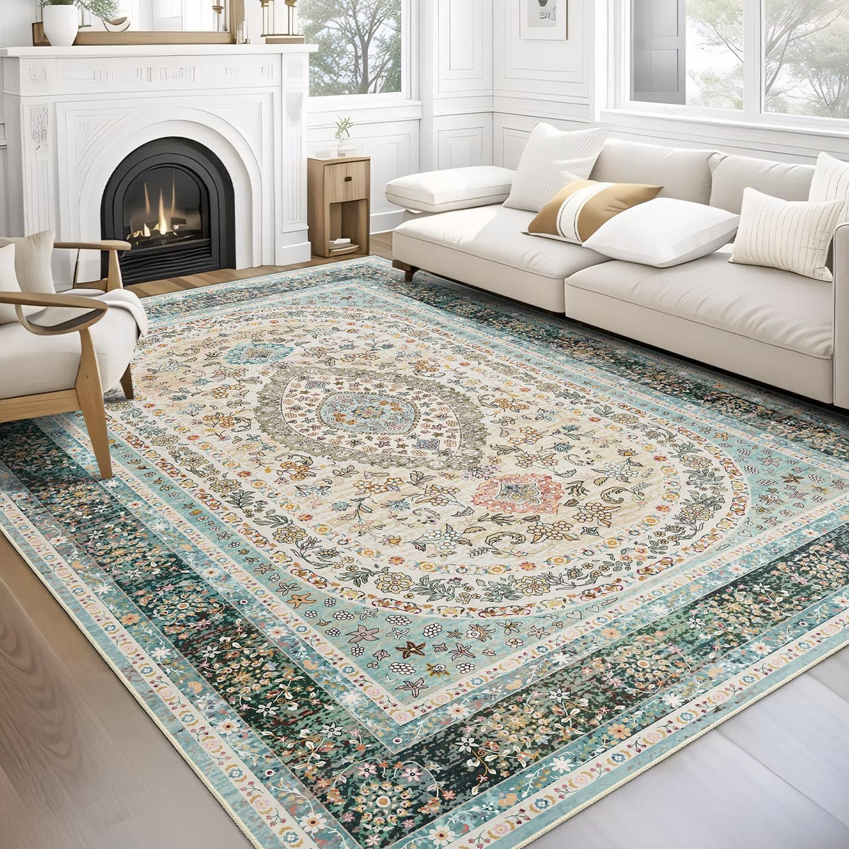 5x7 Area Rugs Modern Washable Rug for Living Room Bedroom