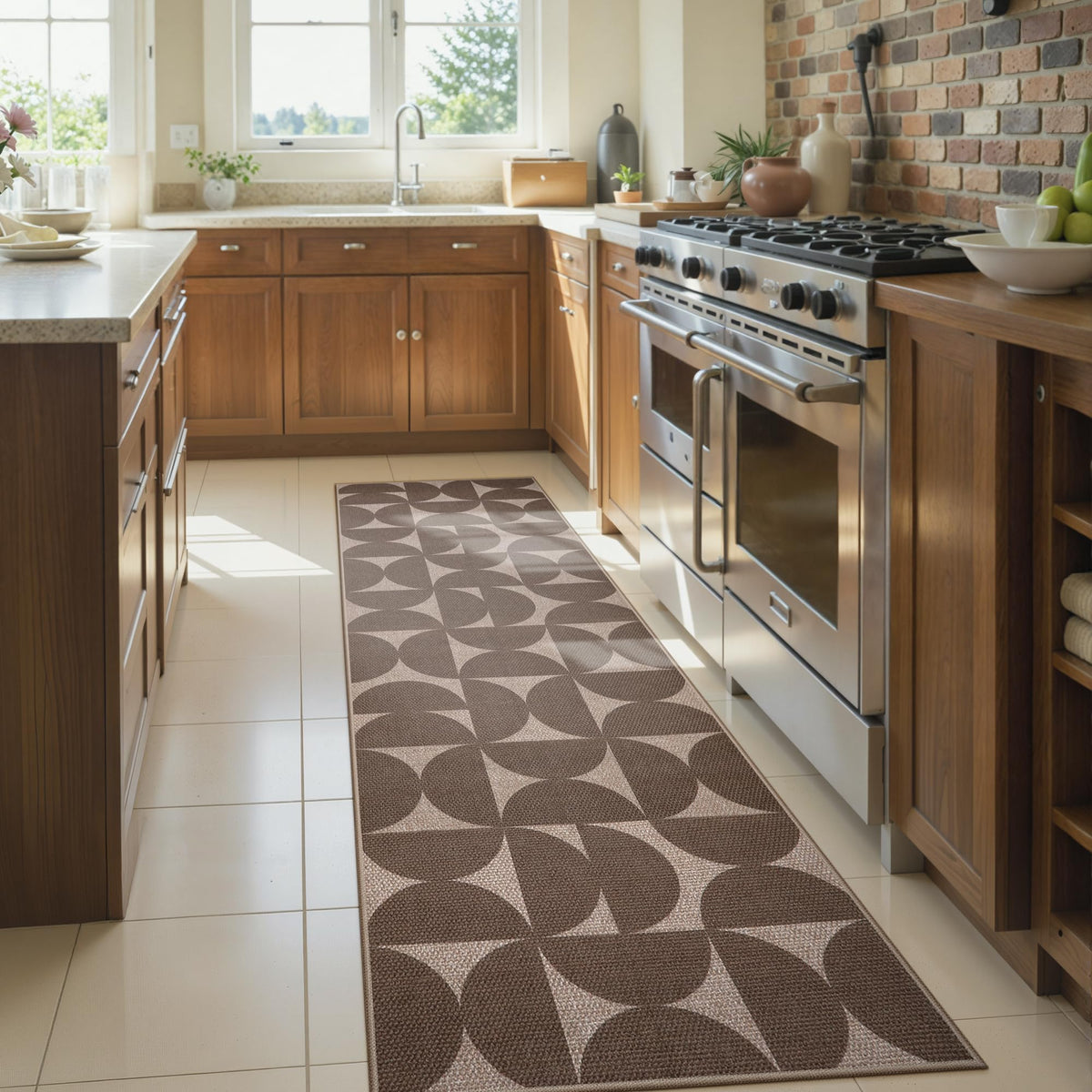 Lahome Modern Rainbow Easy Jute Carpet, Washable 5x7 Area Rugs for Living Room Patio Black Farmhouse Indoor Outdoor Rugs, Contemporary Natural Non Slip Floor Carpet for Office RV Backyard