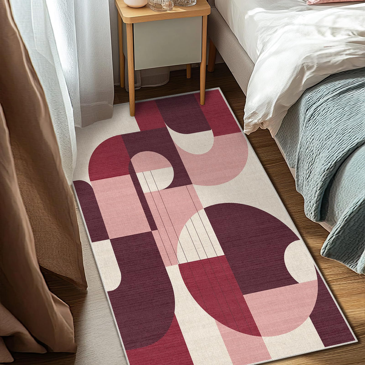 5x7 Area Rug Colorful Boho Geometric Carpet Modern Abstract Large Rug for Living Room Bedroom Machine Washable Non-Slip Rug for Dining Room Kids Playroom Office