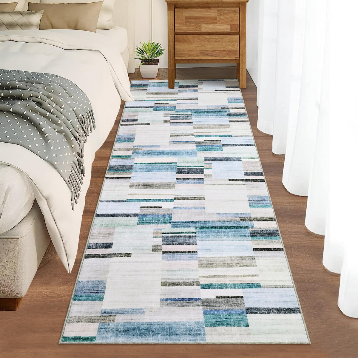 GarveeHome Large Living Room Rugs 8x10 Area Rugs Machine Washable Modern Geometric Neutral Rug Non Slip Low Pile Farmhouse Stain Resistant Carpet for Bedroom Nursery Classroom Dorm 8 ft x10 ft Multi
