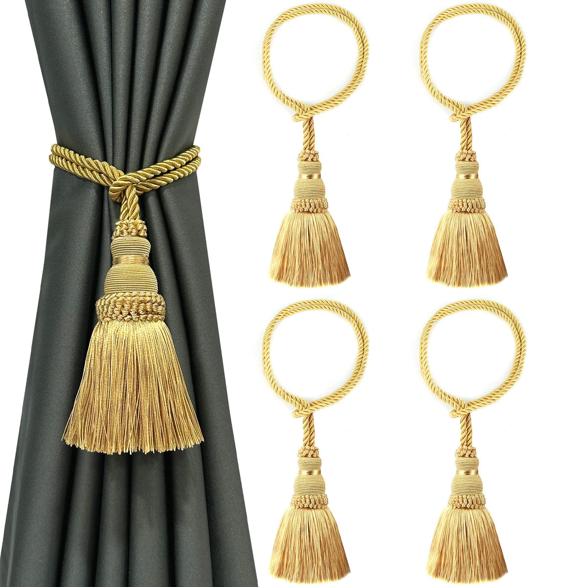 2 Pack Curtain Tie Backs Rope Tassels for Curtain Holdback