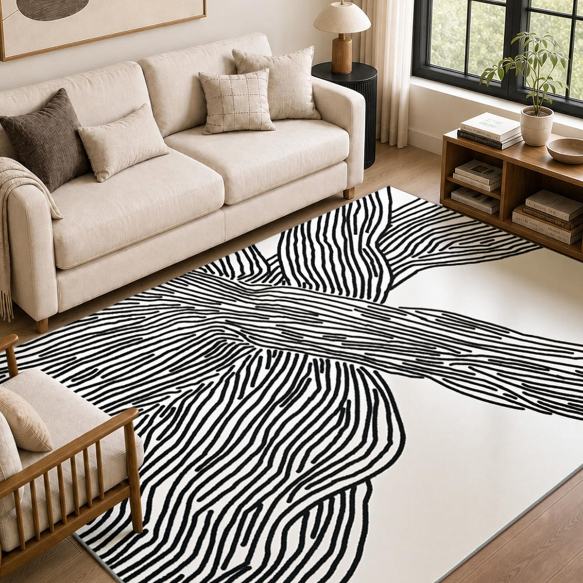 YIHOUSE Leopard Rug for Living Room, 5x7 Black and White Cute Cheetah Print Rug Modern Washable Ultra-Thin Animal Printed Rugs for Bedroom, Girls Boys Dorm Room Nursery Room, Playroom