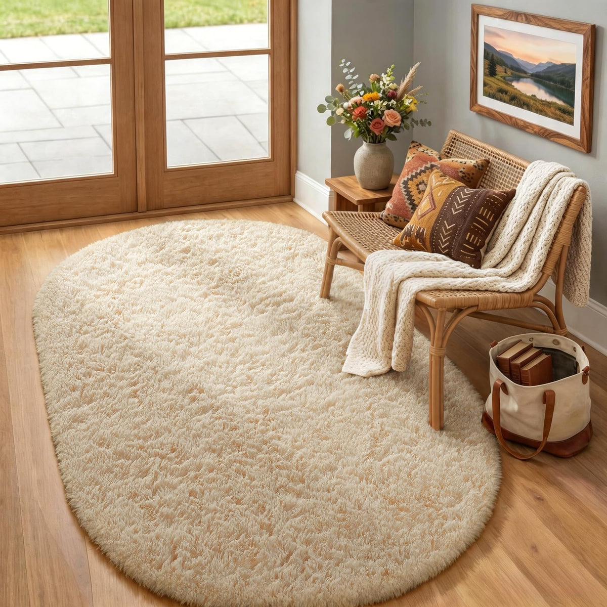Ophanie Leopard Rugs for Bedroom Living Room, Cheetah Print Rug Fluffy Shag Large Fuzzy Plush Soft Throw,Large Shaggy Floor Faux Animal Throw 4x6 Carpets,Decor Aesthetic with Over 99 pcs Pile fibers