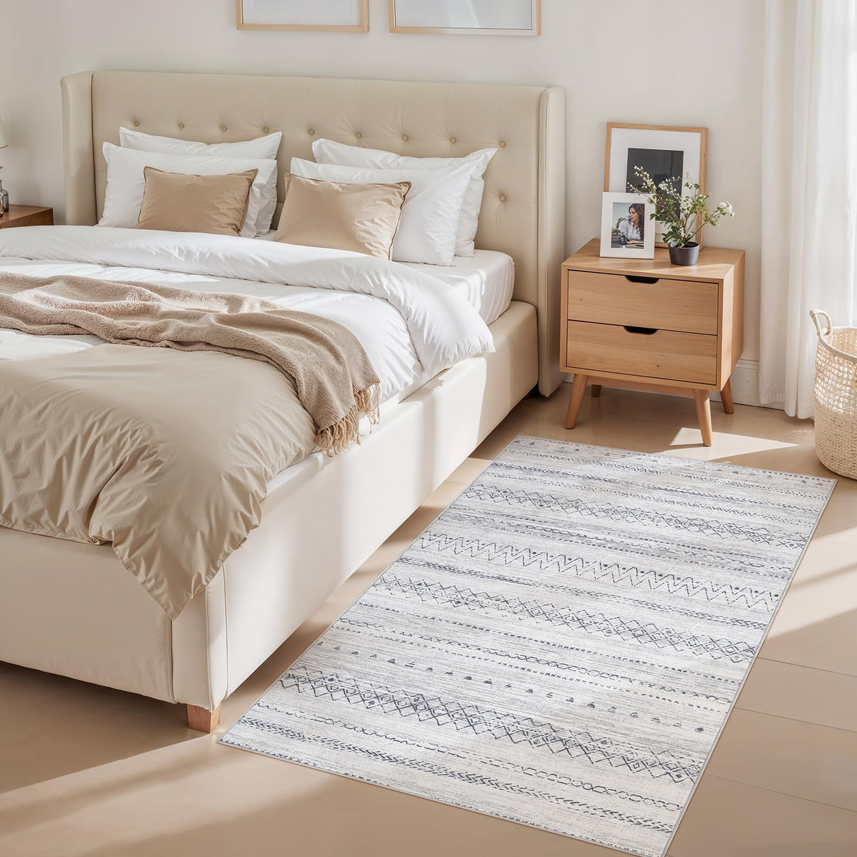 cotiled 6x9 Area Rugs for Living Room: Boho Washable Rug for Dining Room