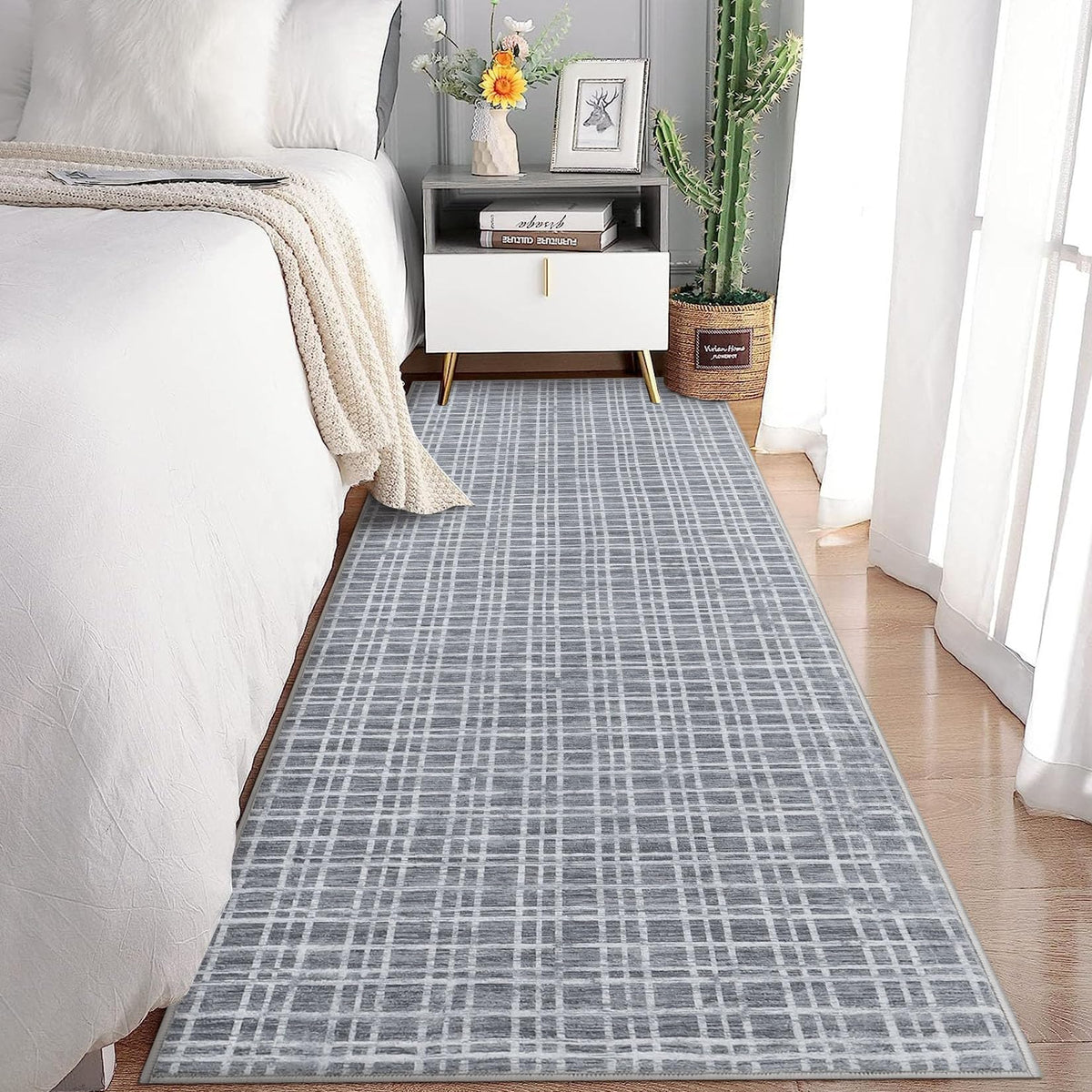 Large Living Room Rugs 8x10 Area Rugs Machine Washable Modern Geometric Neutral Rug Non Slip Low Pile Farmhouse Stain Resistant Carpet for Bedroom Nursery Classroom Dorm 8'x10' Multi