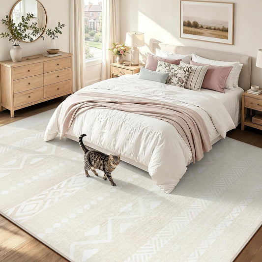 Zomfy Washable Rug 8x10 Area Rugs for Living Room(Beige, 8'x10')